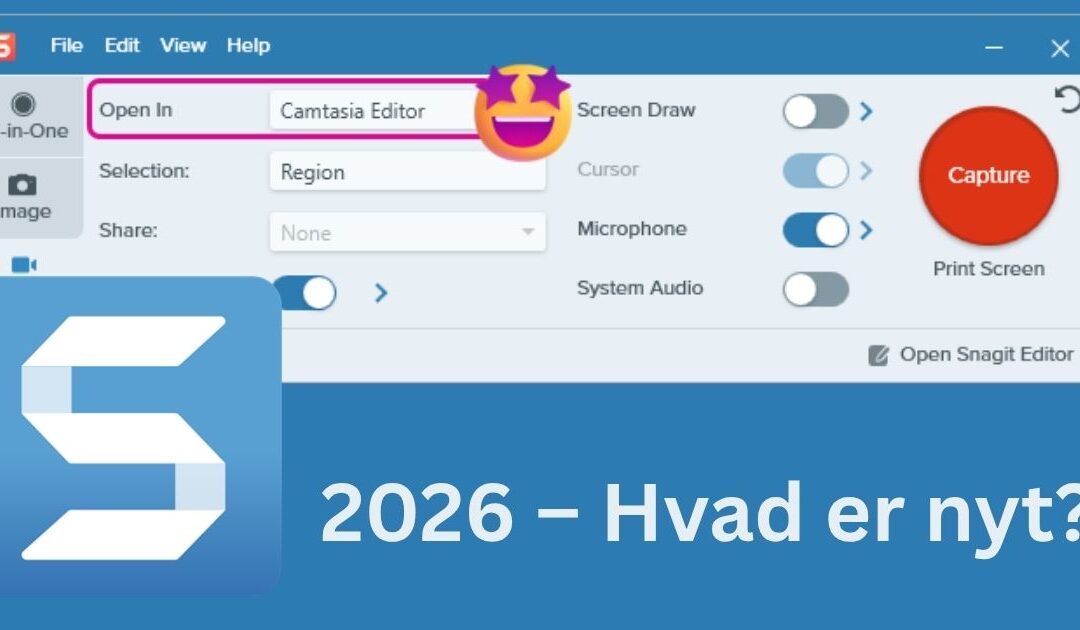 Snagit 2026 – Hvad er nyt?