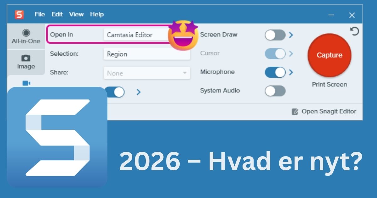 Snagit 2026 - Hvad er nyt?